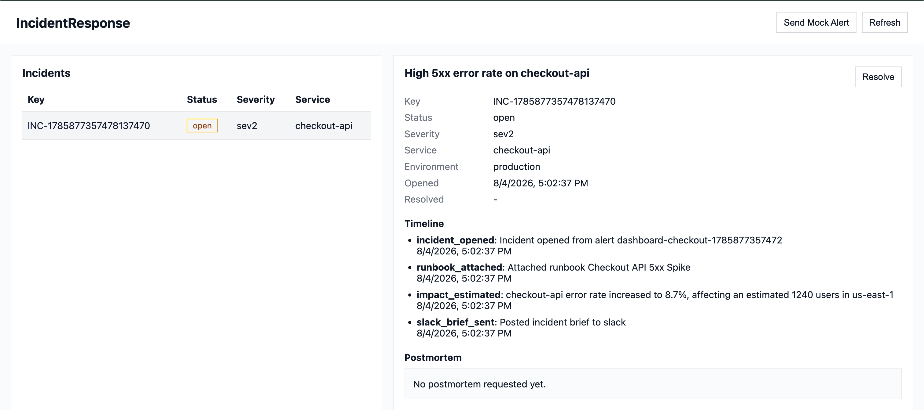 Incident Response project screenshot